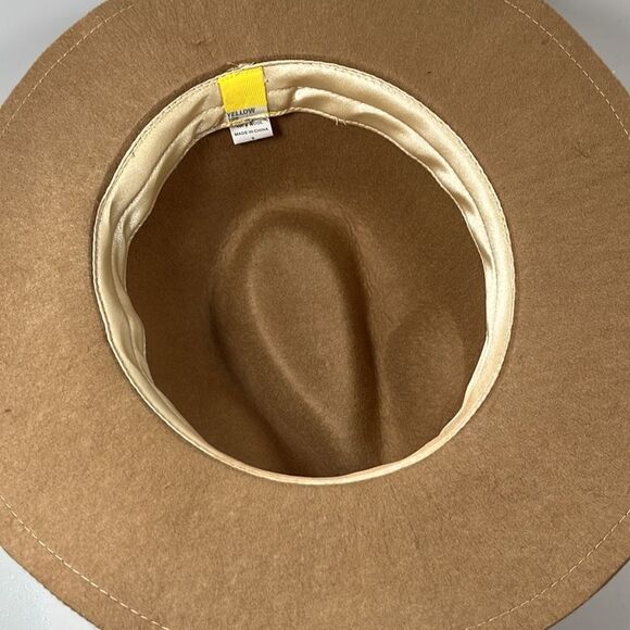Beautiful Yellow 108 salvaged 💯 wool fedora hat camel colored. Small - Picture 10 of 16